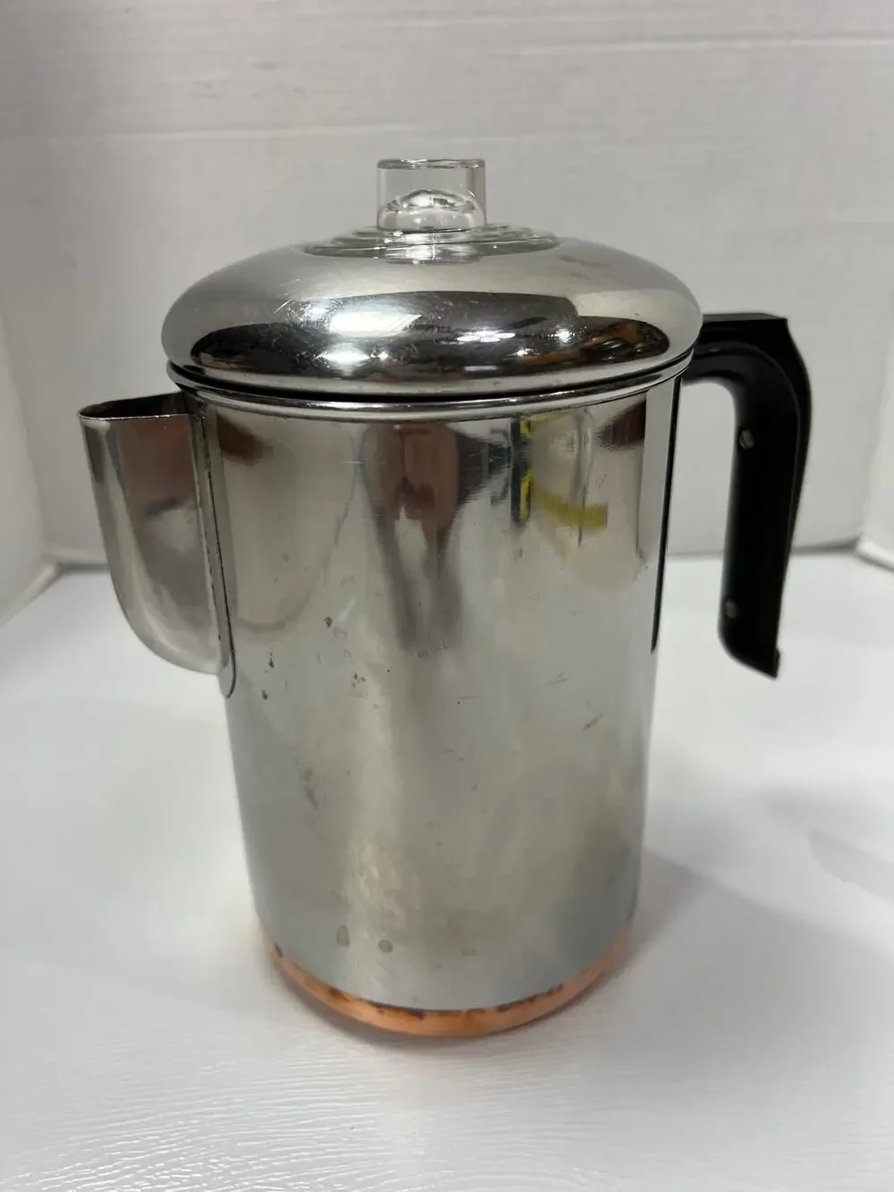 Revere Ware Stainless Steel Stovetop Coffee Percolator Vintage American USA